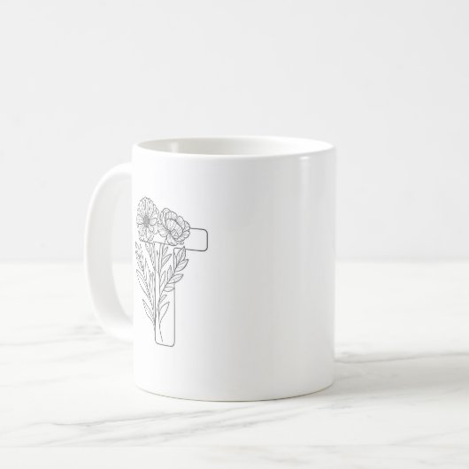 Monogramme T Mug de café initial (Devant gauche)