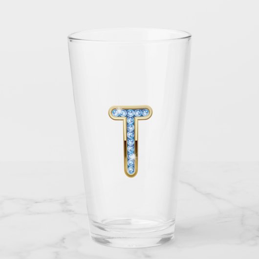 Monogramme T - Verre de 16 oz (Devant)