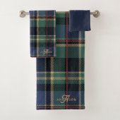Monogramme Tartan Bleu Nuit Vert ID1141B (En situation)