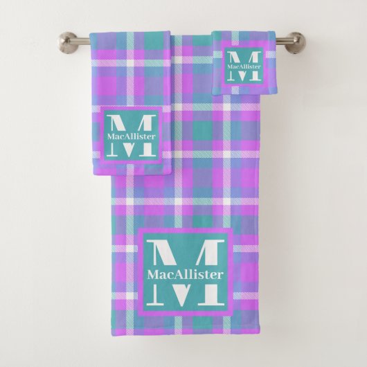 Monogramme Tartan Plaid Pastel Vaporwave Tendy (En situation)