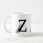 Monogramme tasse grunge noire et blanche de Z (Gauche)