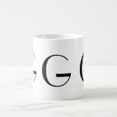 Monogramme tasse moderne noire et blanche de G (Centre)