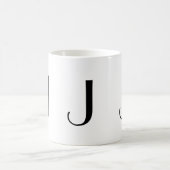 Monogramme tasse moderne noire et blanche de J (Centre)
