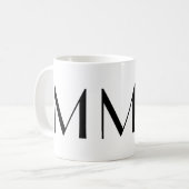 Monogramme tasse moderne noire et blanche de M (Devant gauche)