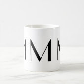 Monogramme tasse moderne noire et blanche de M (Centre)