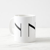 Monogramme tasse moderne noire et blanche de N (Devant gauche)