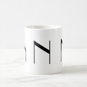 Monogramme tasse moderne noire et blanche de N (Centre)