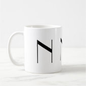 Monogramme tasse moderne noire et blanche de N (Gauche)