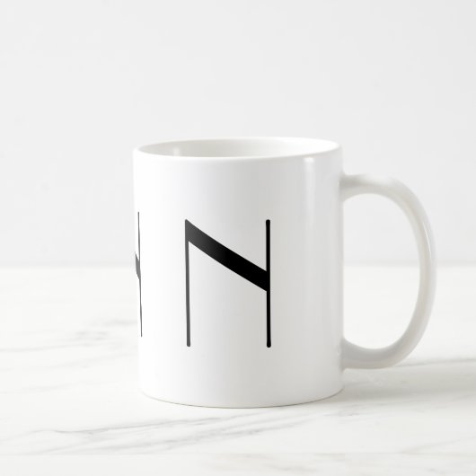 Monogramme tasse moderne noire et blanche de N (Droite)