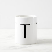 Monogramme tasse moderne noire et blanche de T (Centre)
