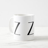 Monogramme tasse moderne noire et blanche de Z (Devant gauche)