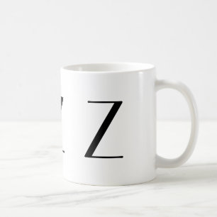 Monogramme tasse moderne noire et blanche de Z