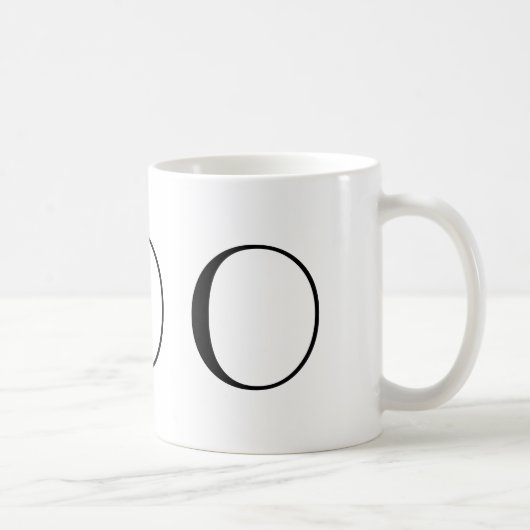 Monogramme tasse moderne noire et blanche d'O (Droite)