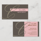 monogramme tendance aux couleurs rétro cartes de v (Devant / Derrière)