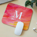 Monogramme tendance moderne fille chic Abstrait él<br><div class="desc">Monogram Tendance moderne Girly Chic Abstrait Stylish Mouse Pad dispose d'un motif abstrait en rose,  violet,  orange et jaune avec votre monogramme et nom au centre. Conçu pour vous par Evco Studio www.zazzle.com/store/evcostudio</div>