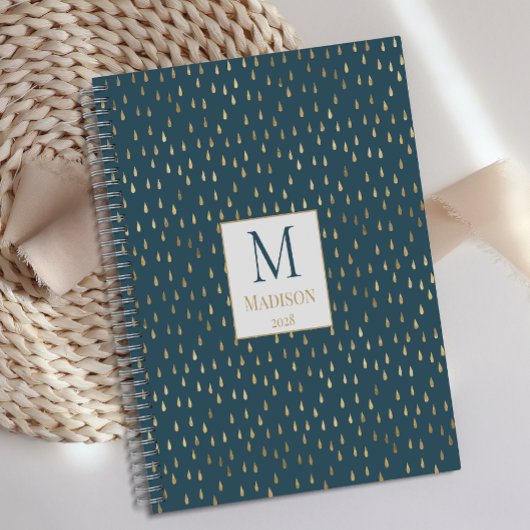 Monogramme Tendance Moderne Goutte de Pluie Vert S