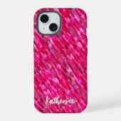 Monogramme tendance moderne rose pailleté (Verso)