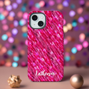 Monogramme tendance moderne rose pailleté