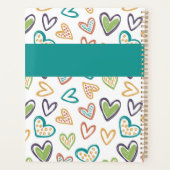 Monogramme tendance multicolore de cœurs dessinés (Dos)