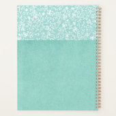 Monogramme Tendance Pastel Floral Blanc Vert (Dos)