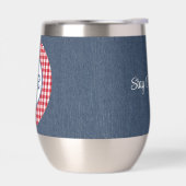 Monogramme, Texte | Enduit Gingham Rouge Acier Ino (Gauche)