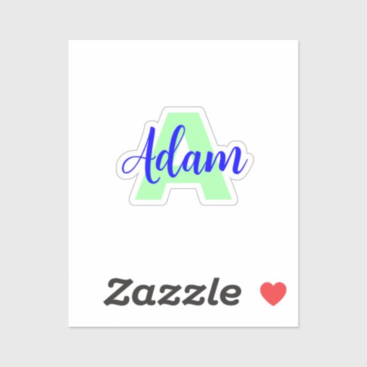 Monogramme transparent + nom | Stickers imperméabl (Feuille)