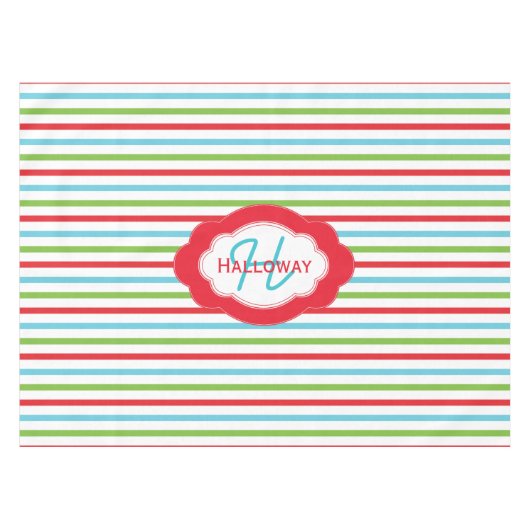 Monogramme Trappe horizontale Nappe de Noël (Devant (Horizontal))