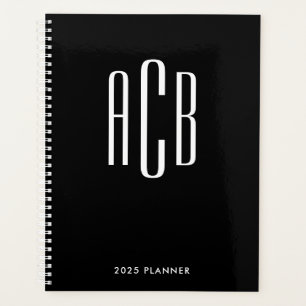 Monogramme trois lettres noir et blanc