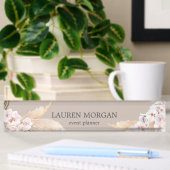 monogramme tropical élégant floral bureau Plaque s