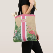 Monogramme tropical Sac fourre-tout de jute Faux B (De près)