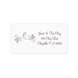 Monogramme Tulip rose Étiquettes personnalisés