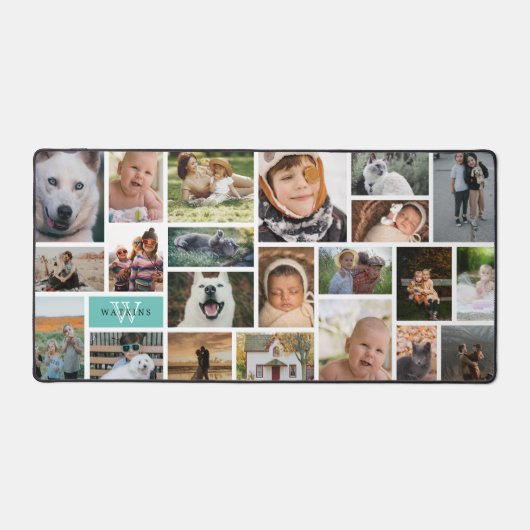 Monogramme Turquoise clair 22 Collage photo (Recto)