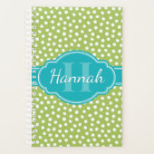 Monogramme Turquoise de Motif blanc vert (Devant)