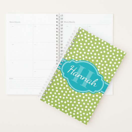 Monogramme Turquoise de Motif blanc vert (Devant avec enveloppe)