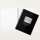 Monogramme turquoise et gris Nom blanc, Année Arge (Devant avec enveloppe)