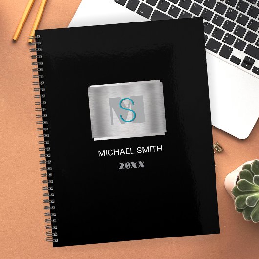 Monogramme turquoise et gris Nom blanc, Année Arge