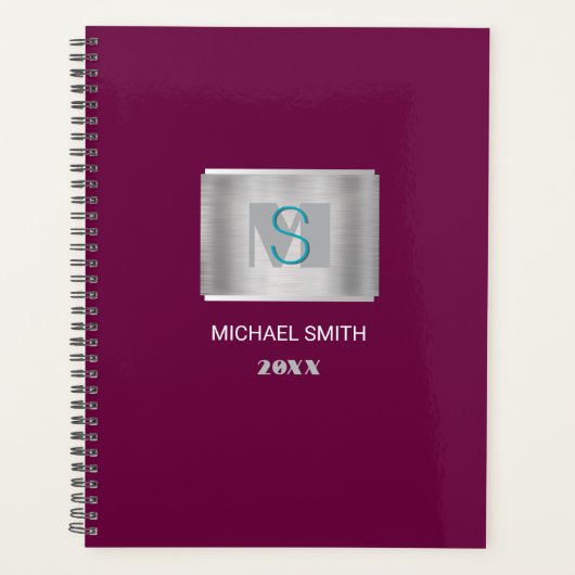 Monogramme turquoise et gris Nom blanc Année Argen (Devant)