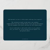 Monogramme turquoise + Faire-part de graduation La (Verso)