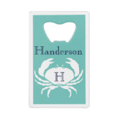 Monogramme Turquoise Marine Bleu Crabe Blanc Nauti (Devant)