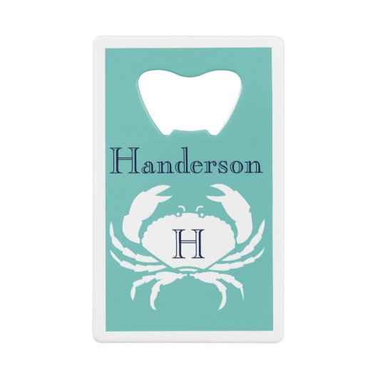 Monogramme Turquoise Marine Bleu Crabe Blanc Nauti (Devant)