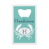 Monogramme Turquoise Marine Bleu Crabe Blanc Nauti (Dos)