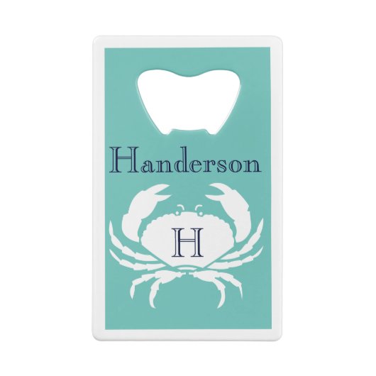 Monogramme Turquoise Marine Bleu Crabe Blanc Nauti (Dos)