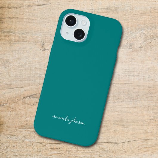 Monogramme Turquoise moderne Nom cursif
