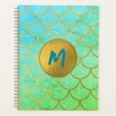 Monogramme Turquoise Motif de Parties scintillant  (Devant)