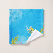 Monogramme turquoise Nom Mermaid Ensemble de servi (Gant de toilette)