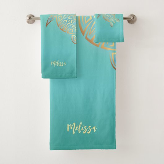 Monogramme Turquoise Or (En situation)