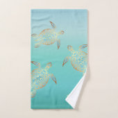 Monogramme Turquoise Or (Serviette à main)