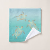 Monogramme Turquoise Or (Gant de toilette)