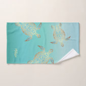 Monogramme Turquoise Or (Serviette à main)