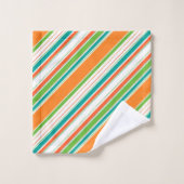 Monogramme Turquoise Orange (Gant de toilette)